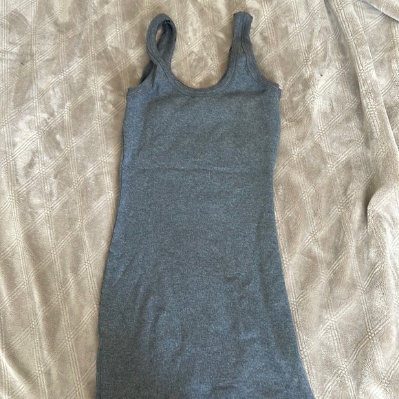 Grey ribbed tank dress - Picture 1 of 3